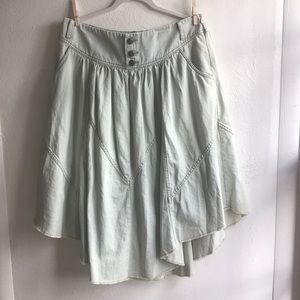 Free People Gathered Denim Skirt | Size 29